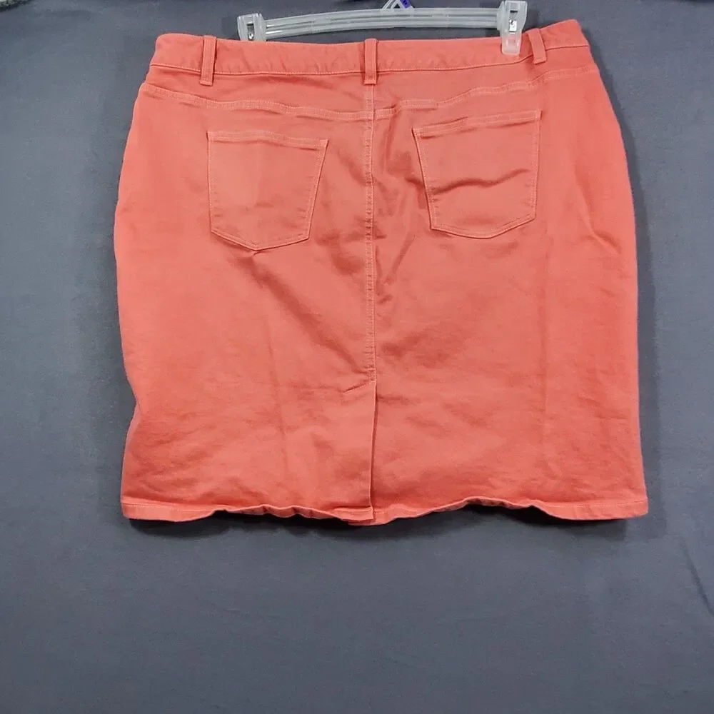 Talbots Mini Skirt Womens Size 20W Orange Cotton Spandex Mix